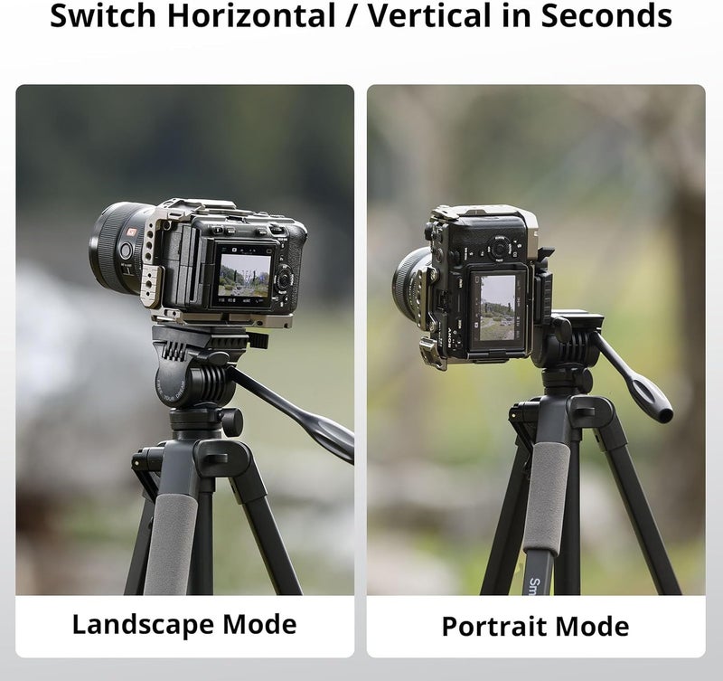 SMALLRIG CT-07 Aluminum Camera Tripod Stand, 63.4" Travel Tripod for iPhone and Cameras, Phone Tripods with Quick-Switch Vertical/Horizontal Mount, Adjustable Angles & Max. 4kg Load - Image 2